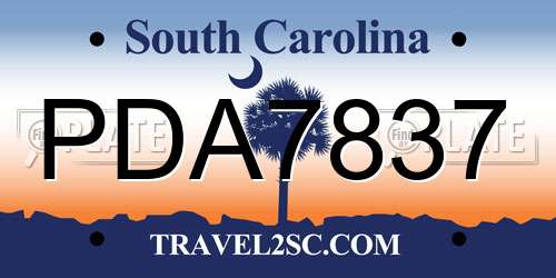 PDA7837 South Carolina License Plate