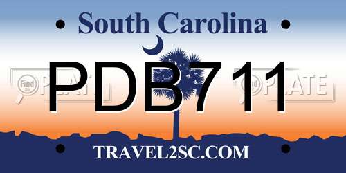 PDB711 South Carolina License Plate