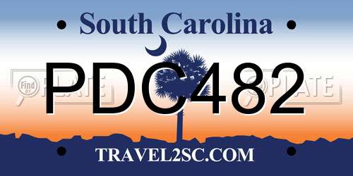 PDC482 South Carolina License Plate