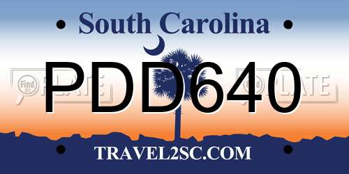 PDD640 South Carolina License Plate
