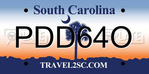 PDD64O South Carolina License Plate
