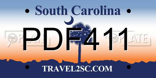 PDF411 South Carolina License Plate