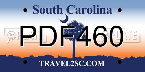 PDF460 South Carolina License Plate