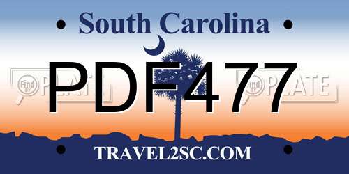 PDF477 South Carolina License Plate