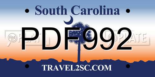 PDF992 South Carolina License Plate