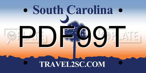 PDF99T South Carolina License Plate