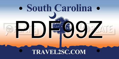 PDF99Z South Carolina License Plate
