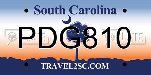 PDG810 South Carolina License Plate