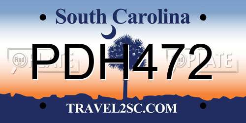 PDH472 South Carolina License Plate