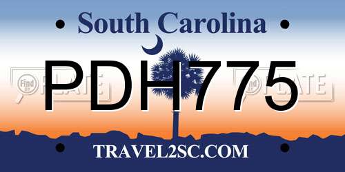 PDH775 South Carolina License Plate