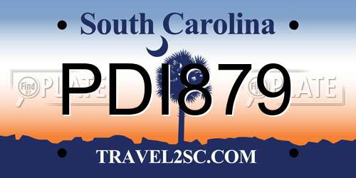 PDI879 South Carolina License Plate