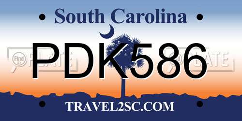 PDK586 South Carolina License Plate