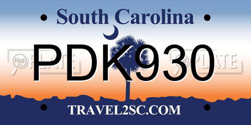 PDK930 South Carolina License Plate