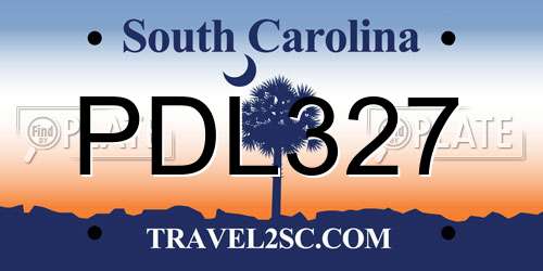 PDL327 South Carolina License Plate