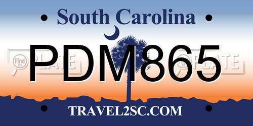 PDM865 South Carolina License Plate