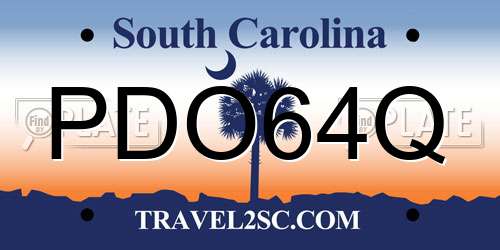 PDO64Q South Carolina License Plate
