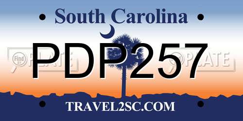 PDP257 South Carolina License Plate