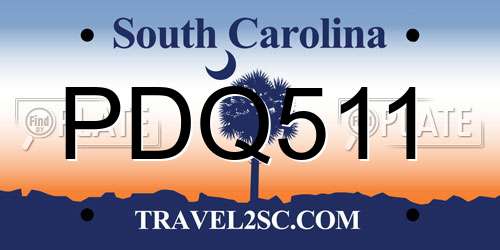 PDQ511 South Carolina License Plate