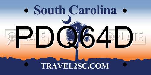 PDQ64D South Carolina License Plate