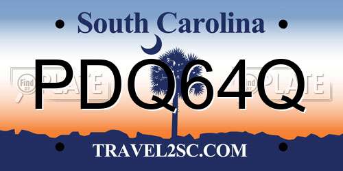 PDQ64Q South Carolina License Plate