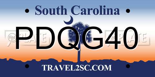 PDQG40 South Carolina License Plate