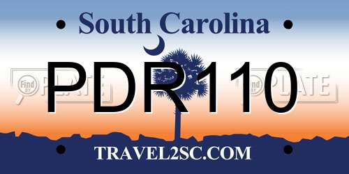 PDR110 South Carolina License Plate