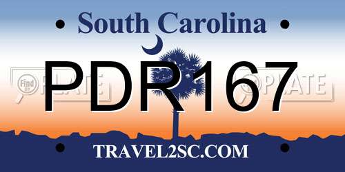 PDR167 South Carolina License Plate