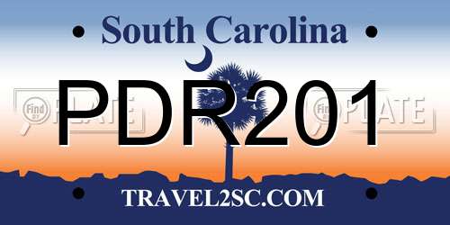 PDR201 South Carolina License Plate
