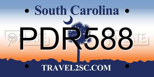 PDR588 South Carolina License Plate