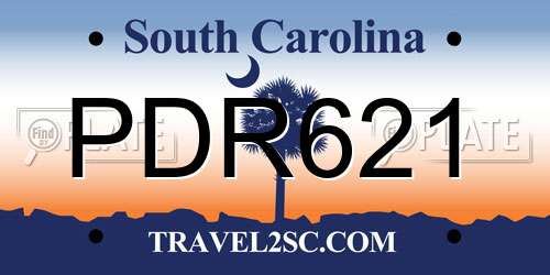 PDR621 South Carolina License Plate