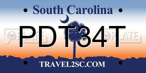 PDT34T South Carolina License Plate