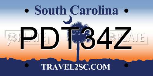 PDT34Z South Carolina License Plate