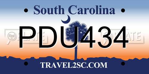 PDU434 South Carolina License Plate