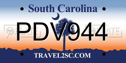 PDV944 South Carolina License Plate