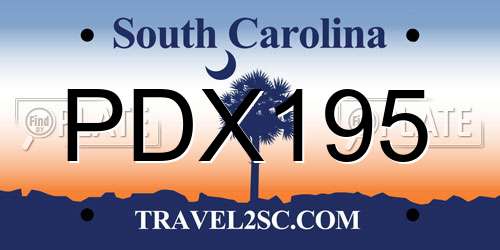 PDX195 South Carolina License Plate