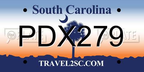 PDX279 South Carolina License Plate