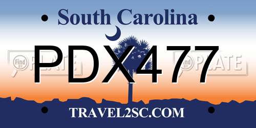 PDX477 South Carolina License Plate