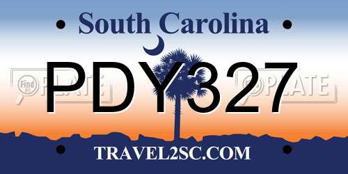 PDY327 South Carolina License Plate
