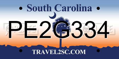 PE2G334 South Carolina License Plate