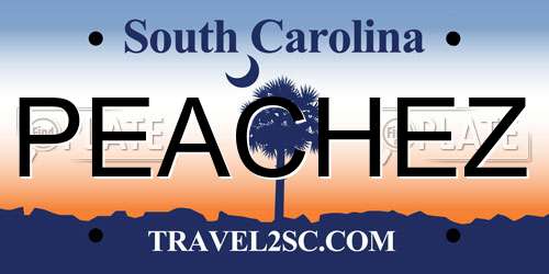 PEACHEZ South Carolina License Plate