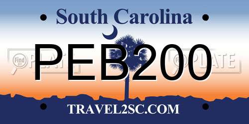 PEB200 South Carolina License Plate