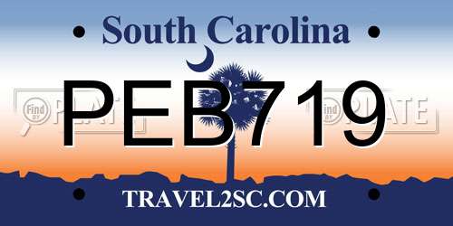 PEB719 South Carolina License Plate