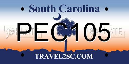 PEC105 South Carolina License Plate