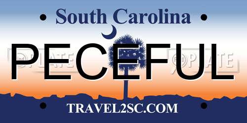 PECEFUL South Carolina License Plate
