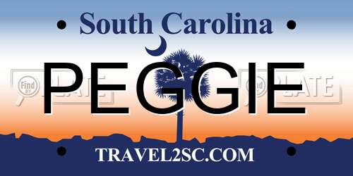 PEGGIE South Carolina License Plate