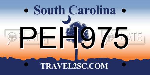 PEH975 South Carolina License Plate