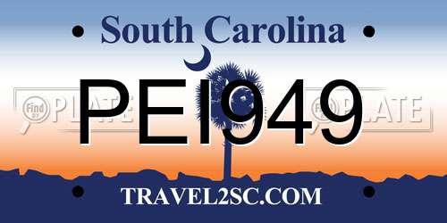 PEI949 South Carolina License Plate