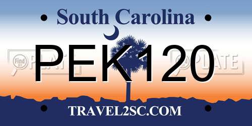 PEK120 South Carolina License Plate