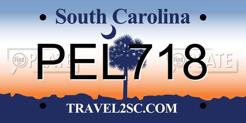 PEL718 South Carolina License Plate
