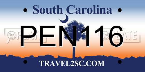 PEN116 South Carolina License Plate